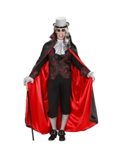WIDMANN Déguisement Vampire Rouge Et Noir Homme (chemise Avec Gilet, Jabot, Cape)