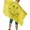 Smiffys Grand Drapeau Smiley, Jaune - Licence 2 Smiffys Grand Drapeau Smiley, Jaune - Licence -Spooky Decor World grand drapeau smiley jaune licence