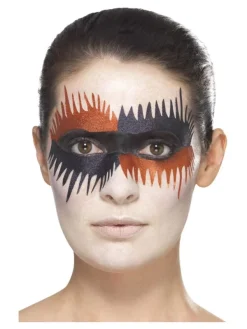 Smiffys Kit Maquillage Arlequin (Peinture Visage, Faux-cils, Bijoux Autocollants, Applicateur) -Spooky Decor World kit maquillage arlequin peinture visage faux cils bijoux autocollants applicateur 5