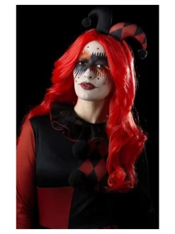 Smiffys Kit Maquillage Arlequin (Peinture Visage, Faux-cils, Bijoux Autocollants, Applicateur) -Spooky Decor World kit maquillage arlequin peinture visage faux cils bijoux autocollants applicateur 6