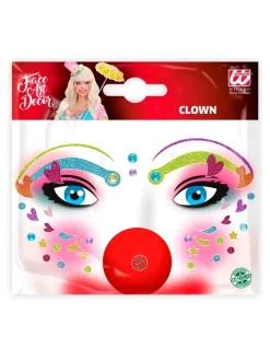 WIDMANN Maquillage Clown Avec Paillettes Par Transfert -Spooky Decor World maquillage clown avec paillettes par transfert 2