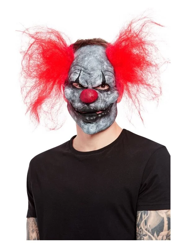 Smiffys Masque Clown Foncé, Latex, Avec Cheveux 3 Smiffys Masque Clown Foncé, Latex, Avec Cheveux