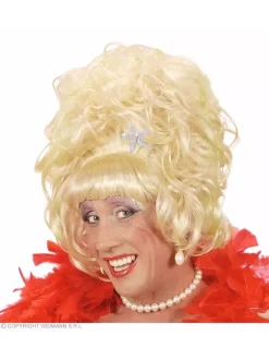 WIDMANN Perruque Drag Queen Blonde Avec Fleur