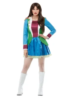 Smiffys Robe De Fête, Vert Et Violet, Avec Bordures Fantaisie Dorées -Spooky Decor World robe de fete vert et violet avec bordures fantaisie dorees 1