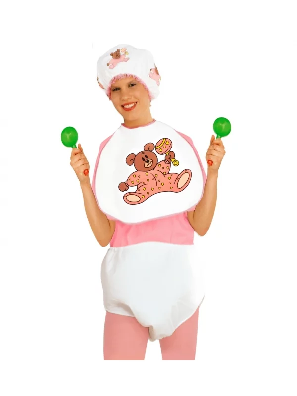 WIDMANN Set Bébé Rose Adulte (bonnet, Bavoir, Couche Géante) 4 WIDMANN Set Bébé Rose Adulte (bonnet, Bavoir, Couche Géante) – Image 2