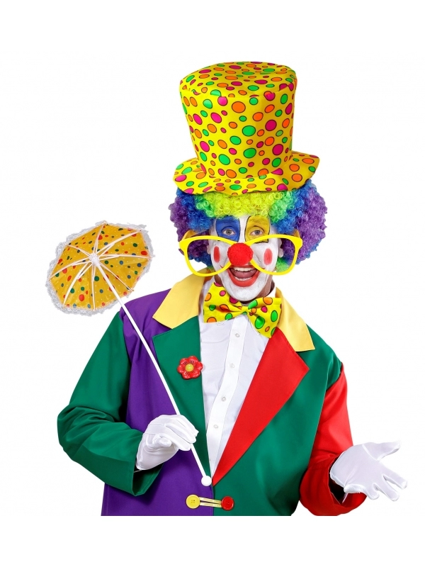 WIDMANN Set Clown Adulte Chapeau Et Nœud Pap Jaune à Pois 4 WIDMANN Set Clown Adulte Chapeau Et Nœud Pap Jaune à Pois – Image 2