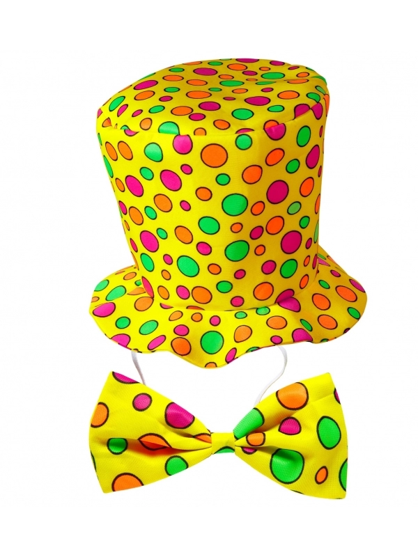 WIDMANN Set Clown Adulte Chapeau Et Nœud Pap Jaune à Pois 5 WIDMANN Set Clown Adulte Chapeau Et Nœud Pap Jaune à Pois – Image 3