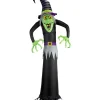 WIDMANN Sorcière Gonflable Et Lumineuse De 244cm - Pour Usage Intérieur Et Extérieur -Spooky Decor World sorciere gonflable et lumineuse de 244cm pour usage interieur et exterieur