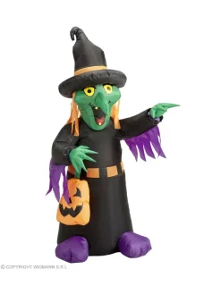 WIDMANN Sorcière Gonflable Lumineuse Avec Ventilateur - 122cm -Spooky Decor World sorciere gonflable lumineuse avec ventilateur 122cm 2