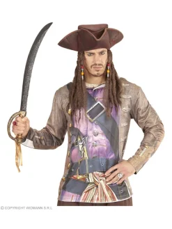 WIDMANN Tricorne Pirate Simili Cuir Avec Cheveux -Spooky Decor World tricorne pirate simili cuir avec cheveux 2