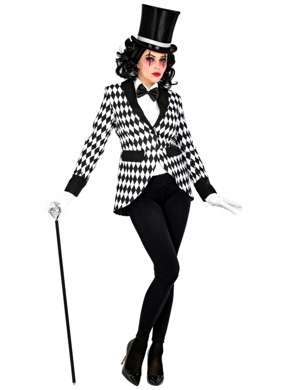 WIDMANN Veste Femme à Motif Losange/arlequin Noir Et Blanc 4 WIDMANN Veste Femme à Motif Losange/arlequin Noir Et Blanc – Image 2